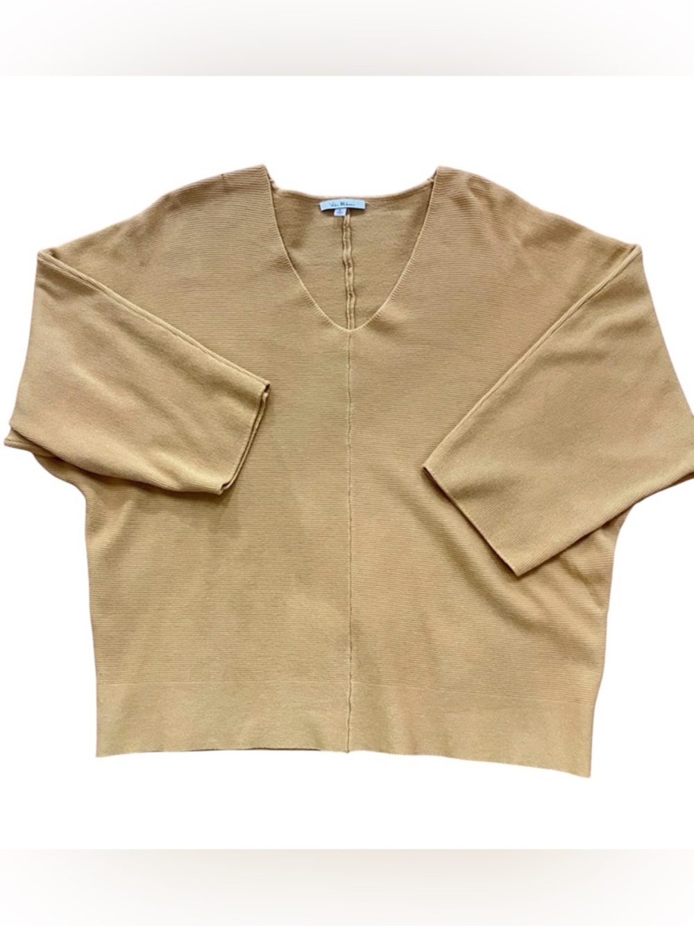 Vita Milano Mustard V-Neck Women's Sweater Size Large